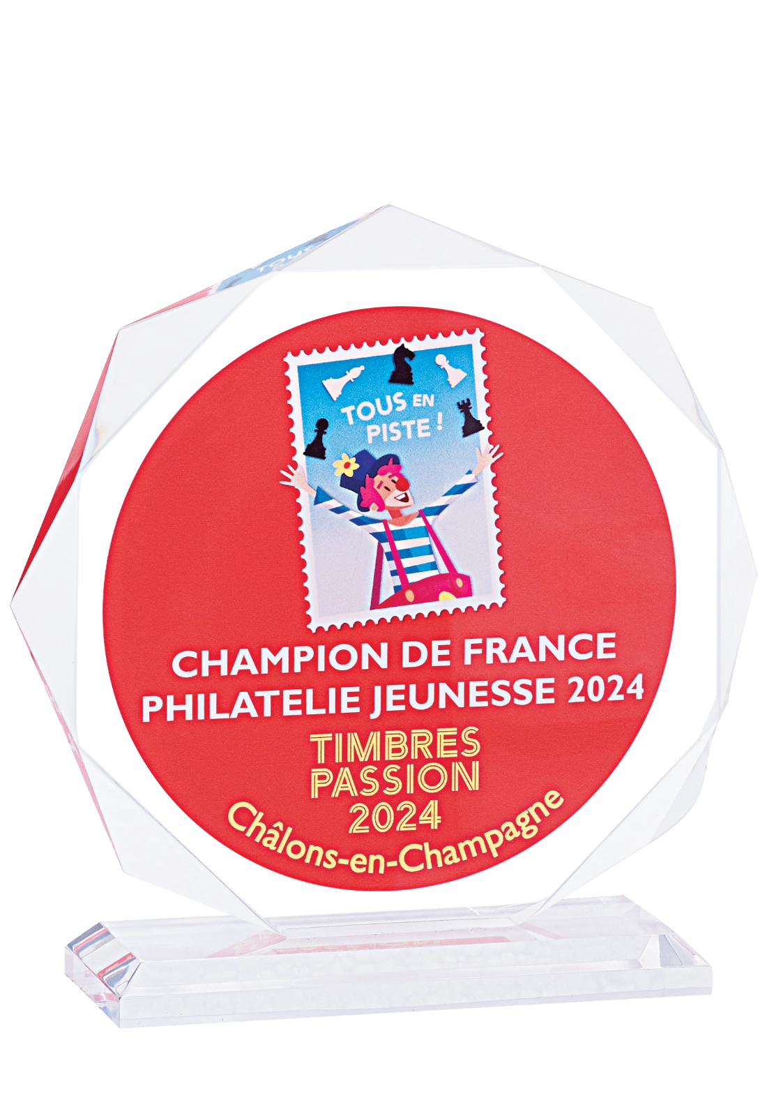 Trophée Acryglass Transparent Marquage Couleur 159-01
