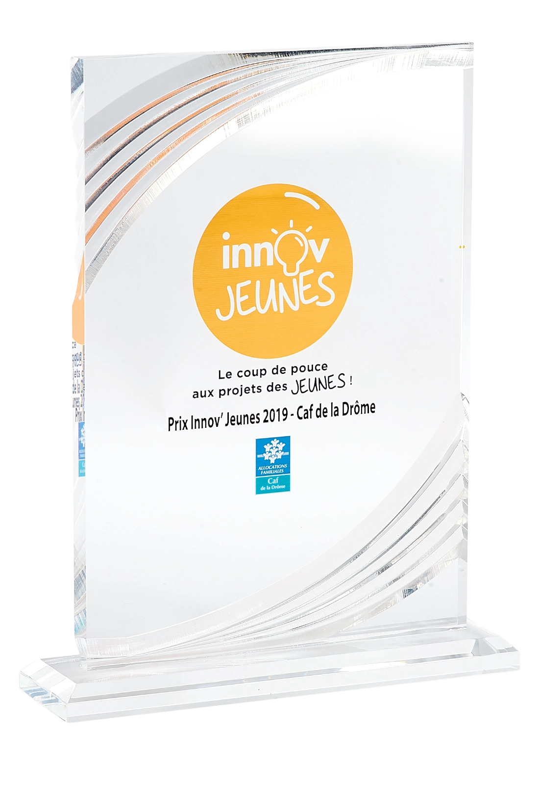 Trophée Acryglass Transparent Marquage Couleur 159-61