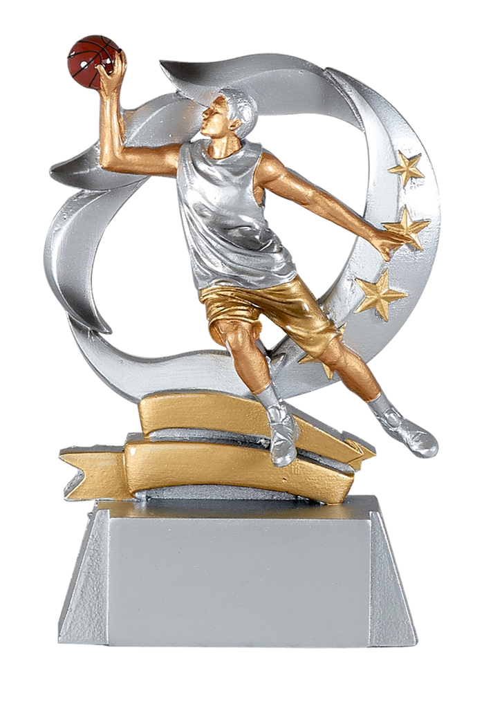 Trophée Résine Argent et Or Basketball 15 cm 61401