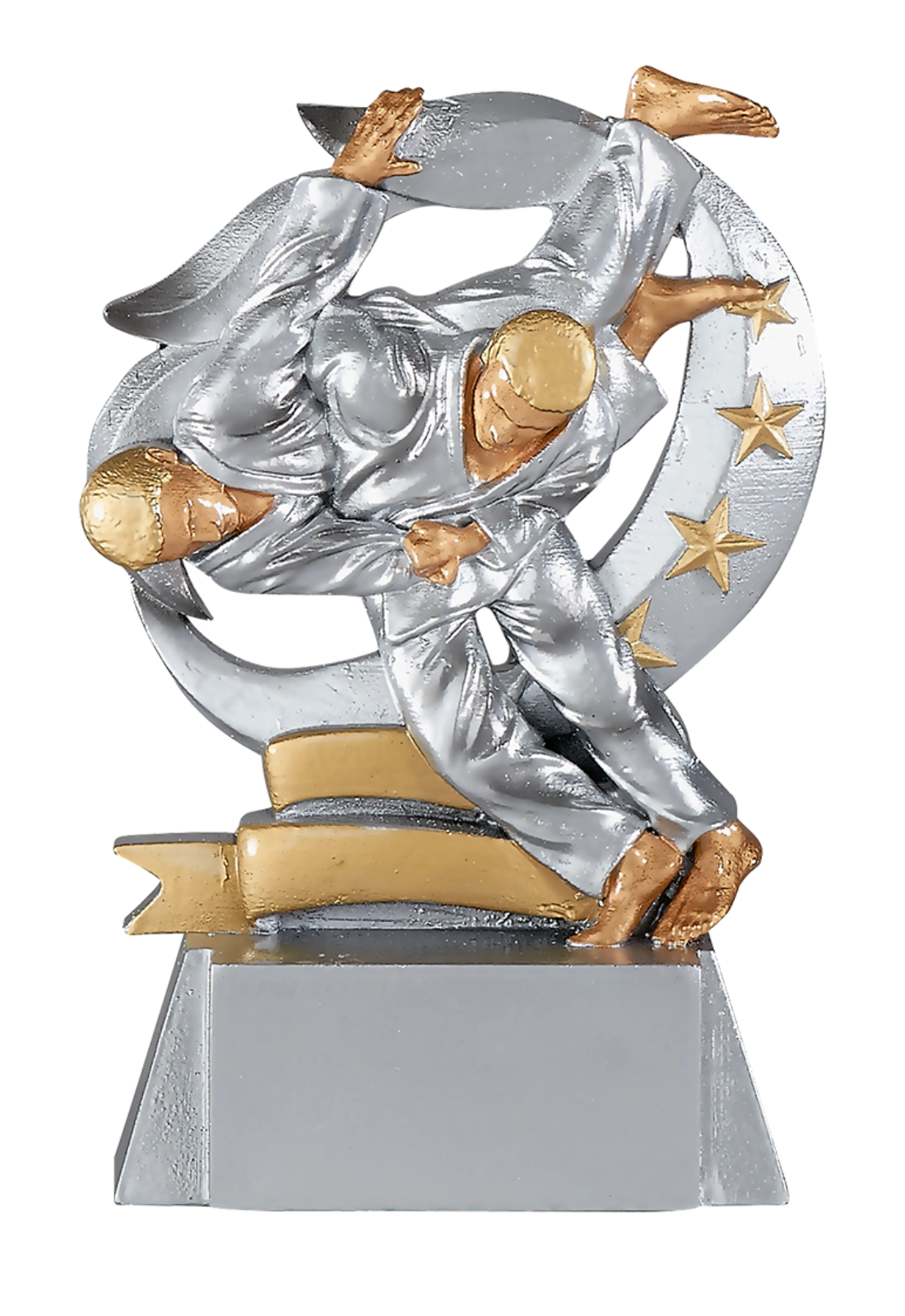 Trophée Judo Résine 15 cm – Argent et Or – Trophyshop