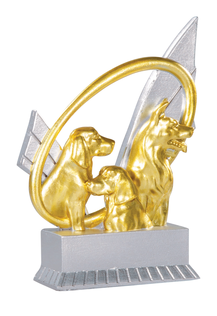 Trophée Résine Argent et Or Canin 12 cm 31405
