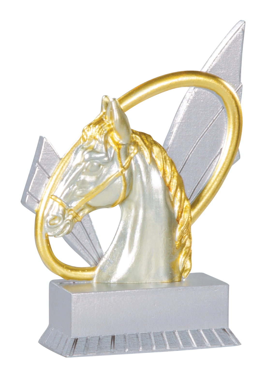 Trophée Résine Argent et Or Équitation 12 cm 31407