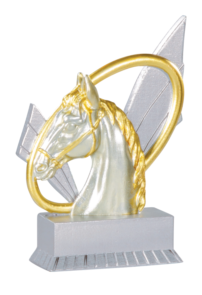 Trophée Résine Argent et Or Équitation 12 cm 31407