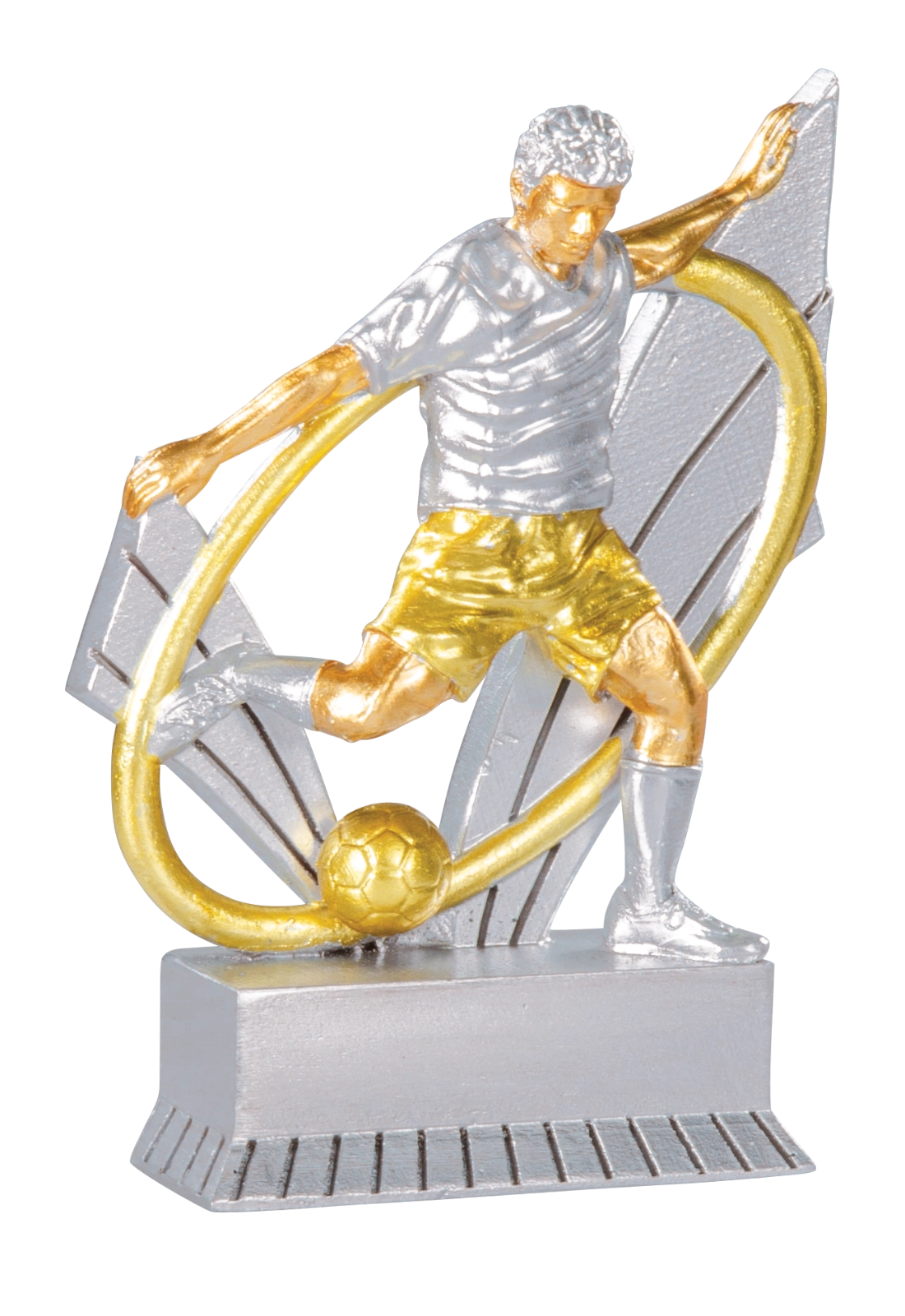 Trophée Résine Argent et Or Football 12 cm 31412