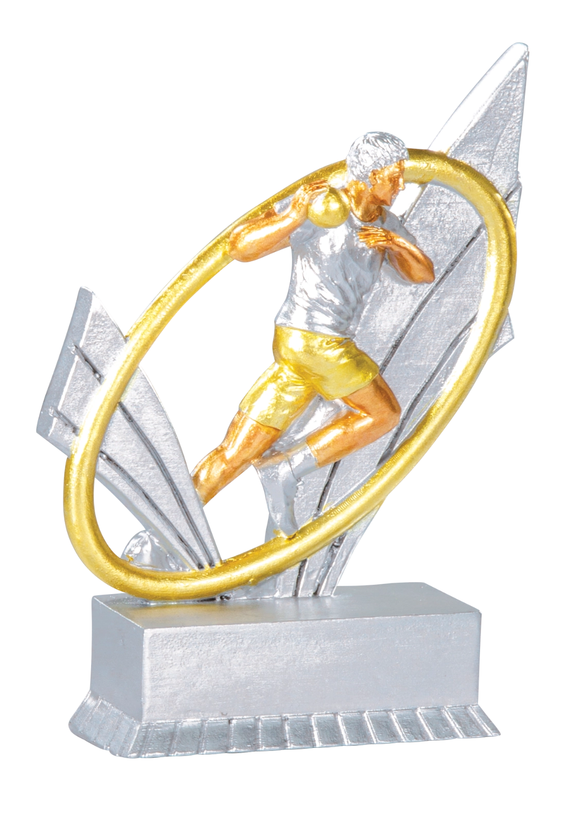Trophée Résine Argent et Or Handball 12 cm 31416