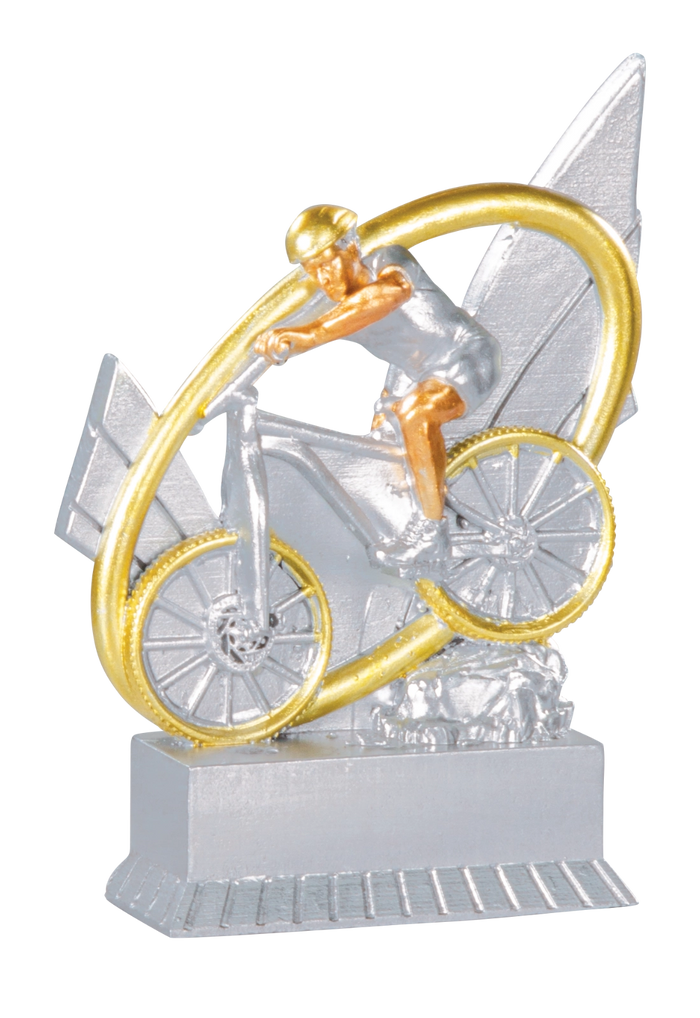 Trophée Résine Argent et Or Cyclisme VTT 12 cm 31431