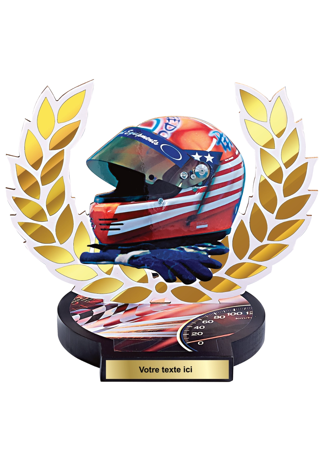 Trophée Auto-Moto Bois Impression Couleur 56501 – Trophyshop