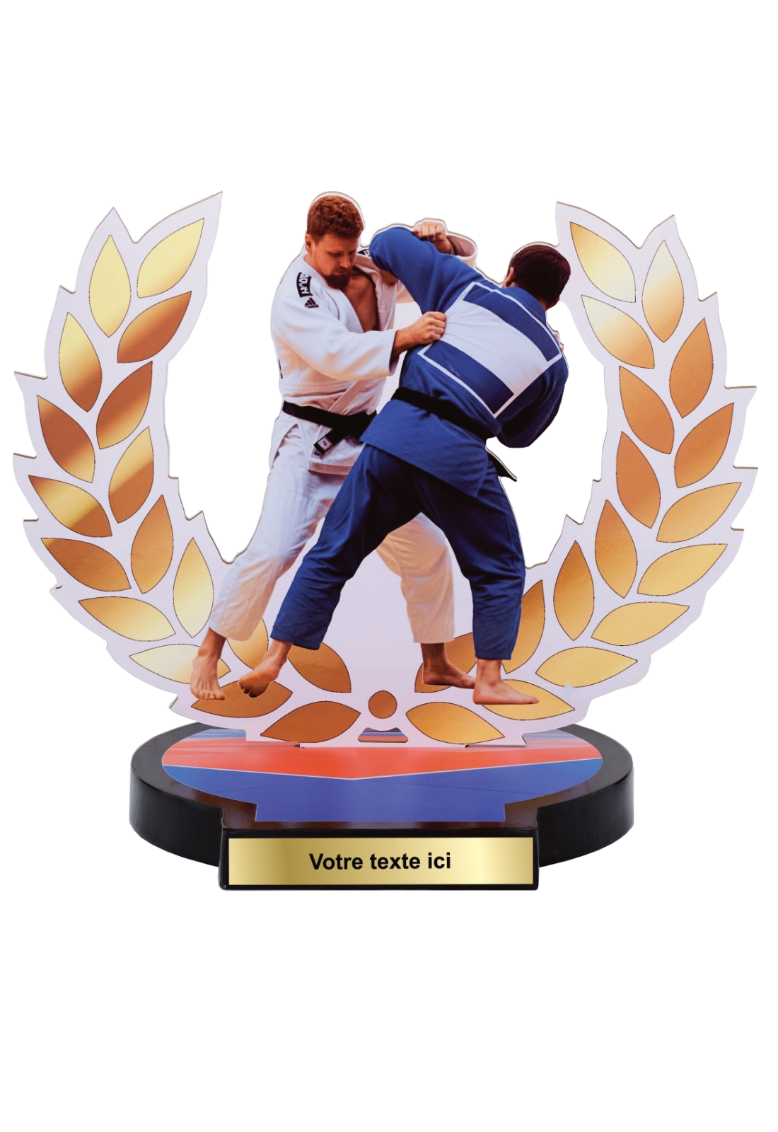 Trophée Bois Impression Couleur Judo 56507