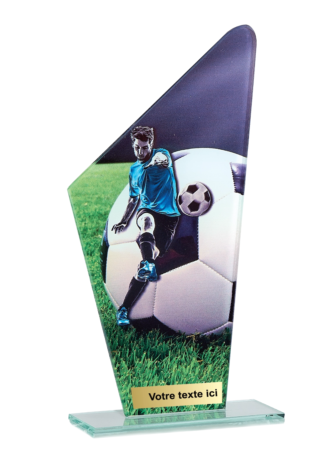 Trophée Verre Impression Couleur Football 66110