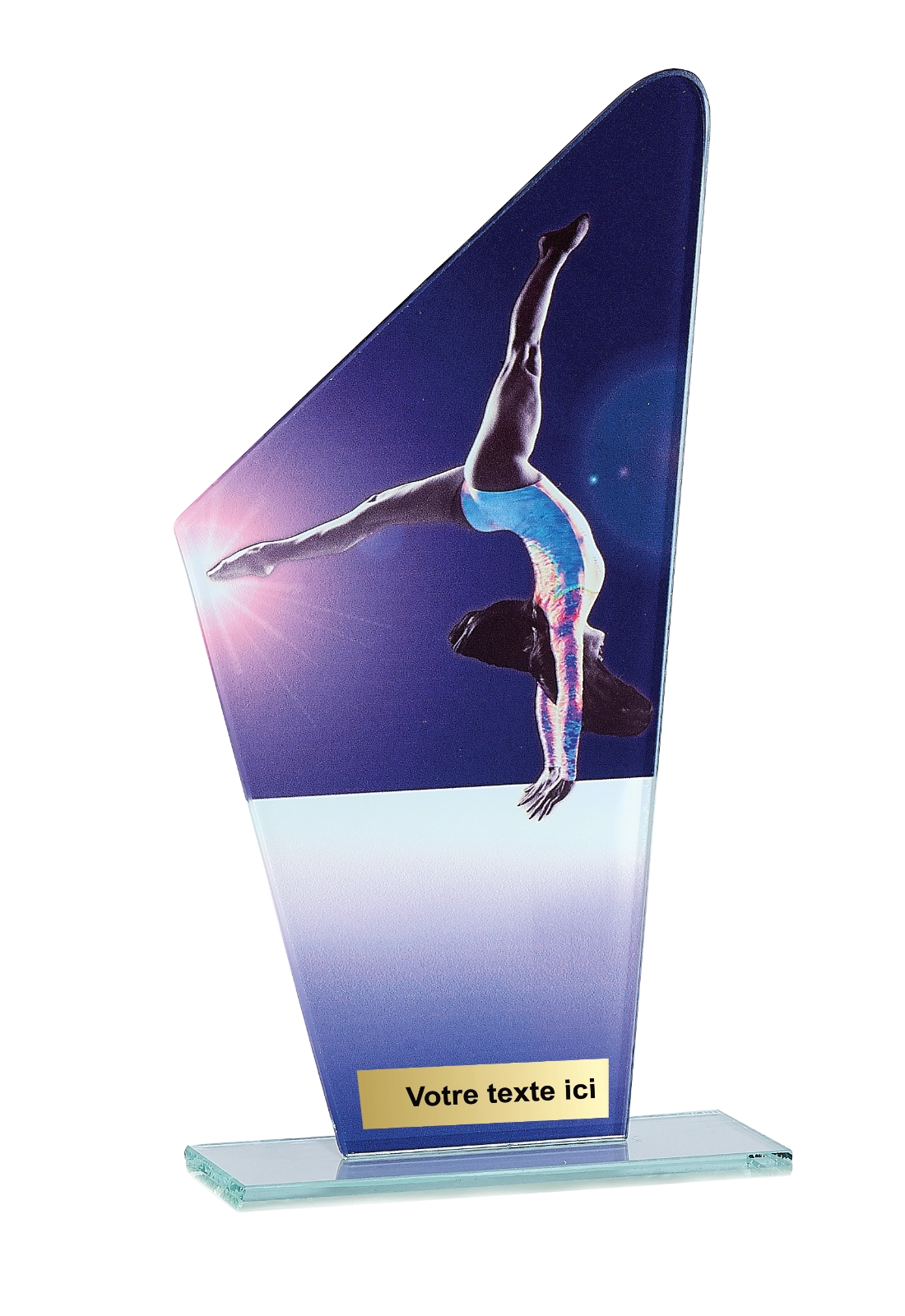 Trophée Verre Impression Couleur Gymnastique 66112