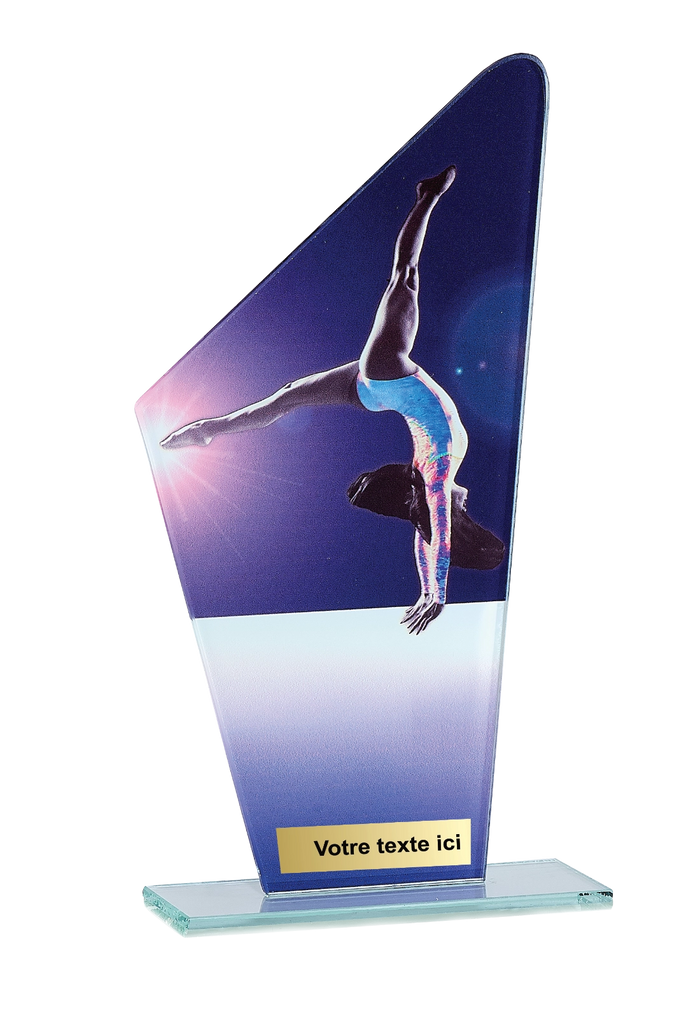 Trophée Verre Impression Couleur Gymnastique 66112