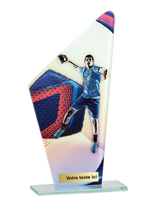 Trophée Verre Impression Couleur Handball 66113