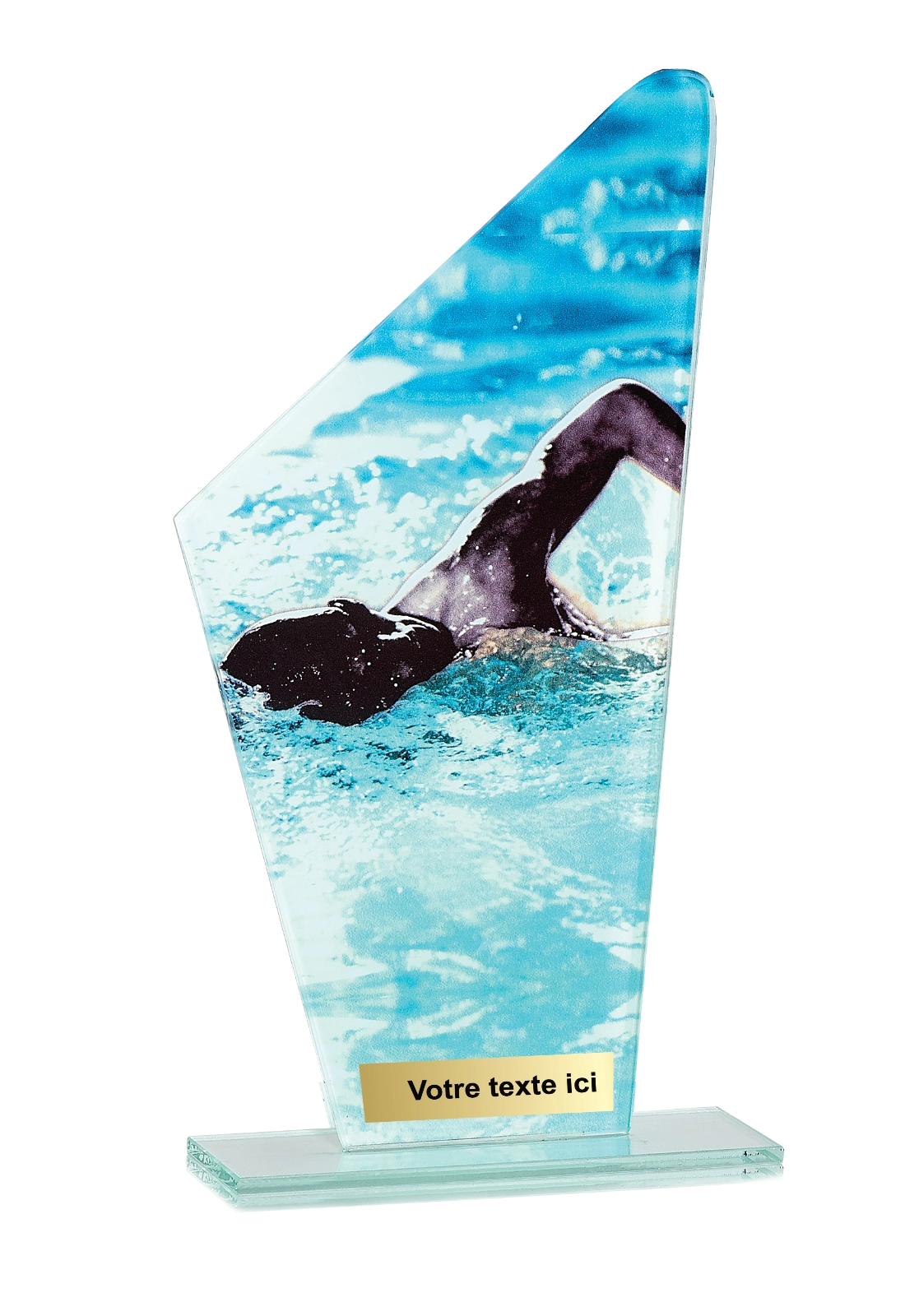 Trophée Verre Impression Couleur Natation 66115