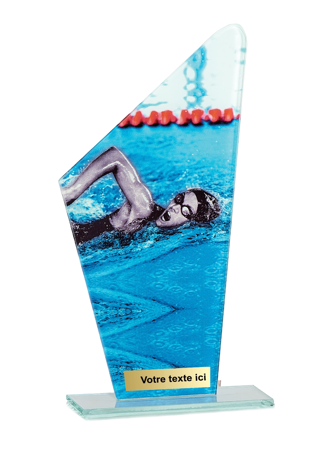 Trophée Verre Impression Couleur Natation Féminin 66116