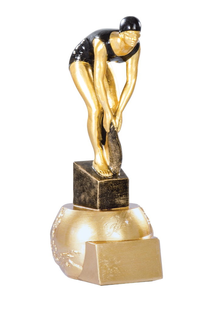 Trophée Résine Noir et Or Natation Féminin 71519