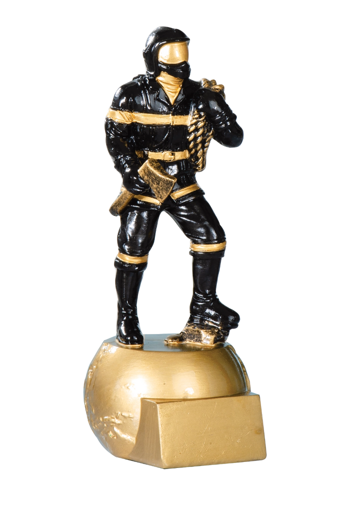 Trophée Résine Noir et Or Sapeur Pompier 71524