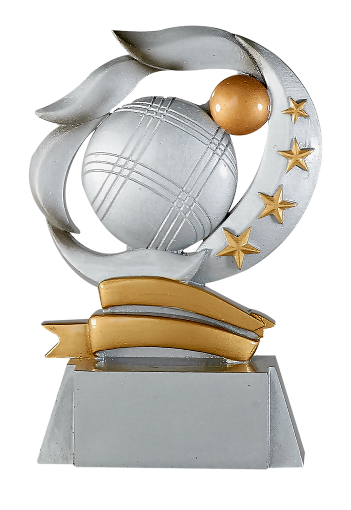Trophée Résine Argent et Or Pétanque 15 cm 61410