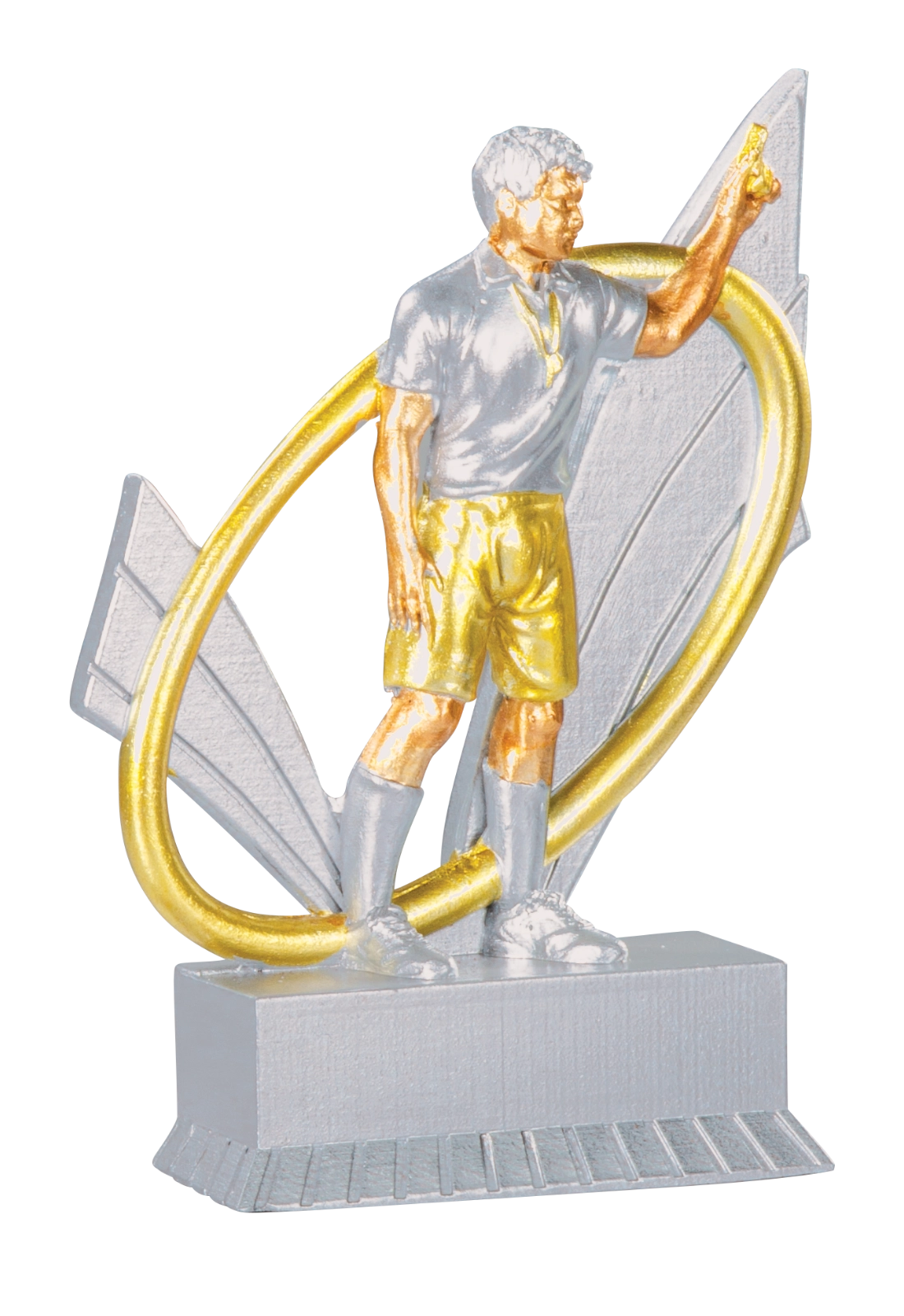 Trophée Résine Argent et Or Football 12 cm 31401