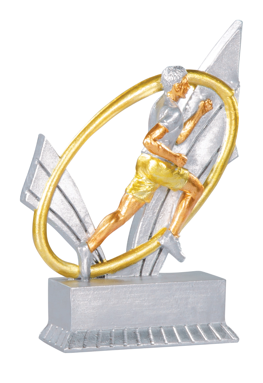 Trophée Résine Argent et Or Course à Pied Femme 12 cm 31409