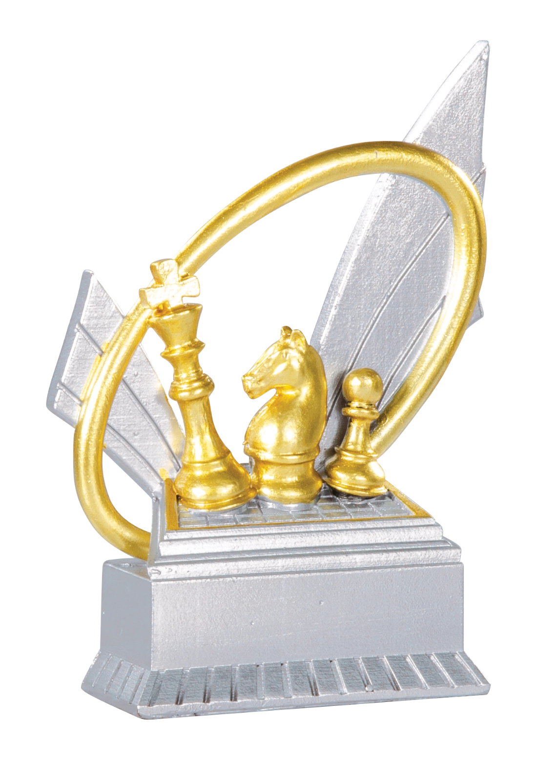 Trophée Échecs Résine 12 cm - Finition Argent et Or 31410 – Trophyshop