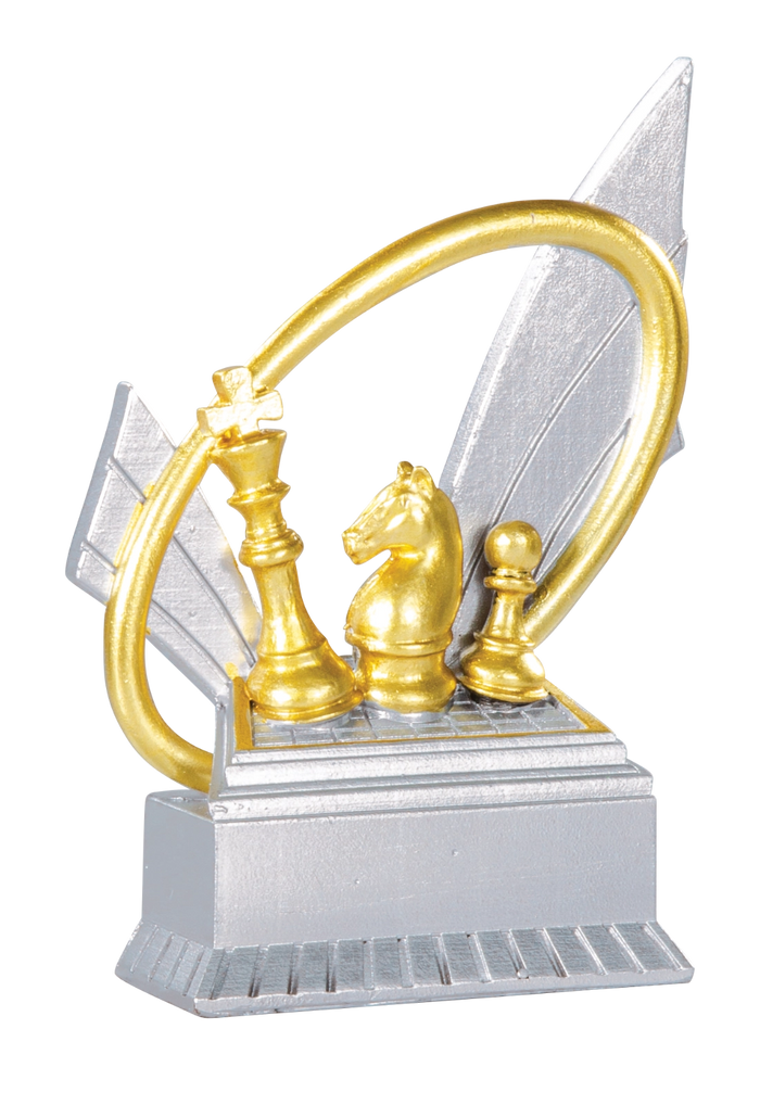 Trophée Résine Finition Argent et Or Échecs 12 cm 31410