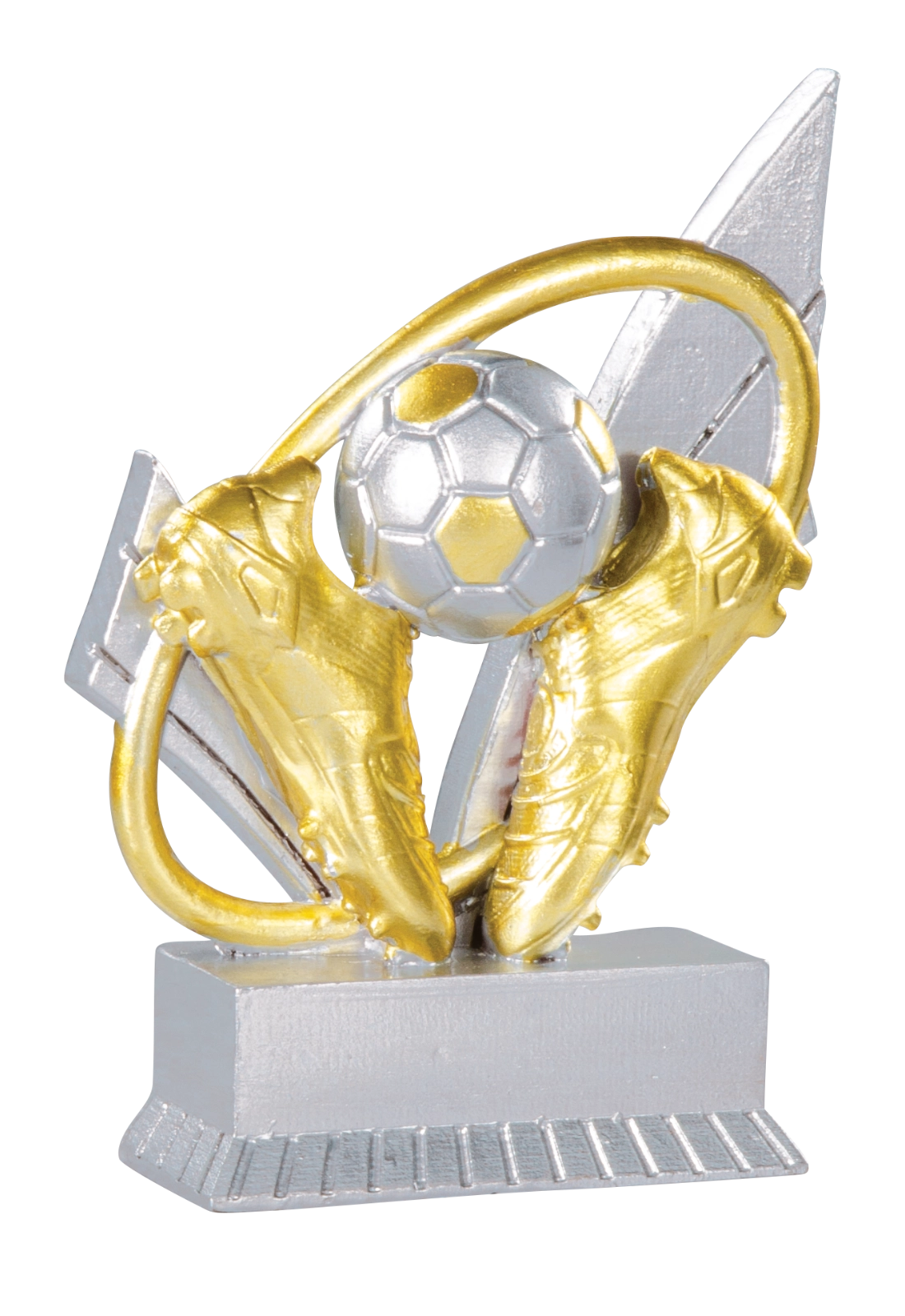 Trophée Résine Argent et Or Football 12 cm 31414