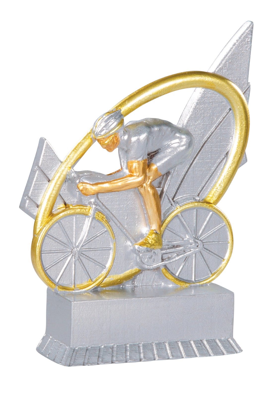 Trophée Résine Argent et Or Cyclisme 12 cm 31430