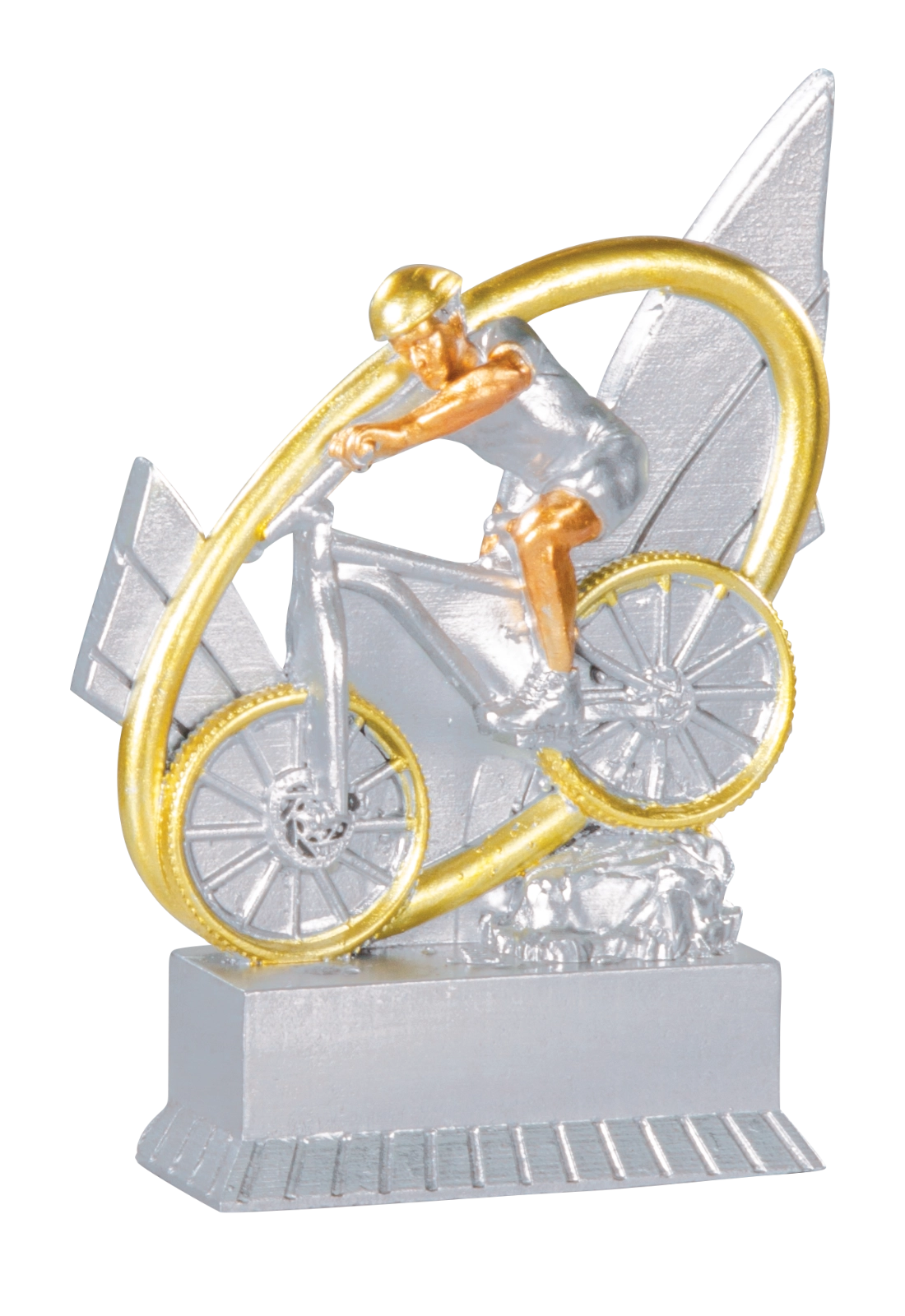 Trophée Résine Argent et Or Cyclisme VTT 12 cm 31431
