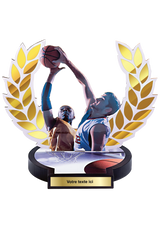 Trophée Bois Impression Couleur Basket 56502