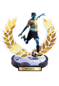 Trophée Bois Impression Couleur Football 56504