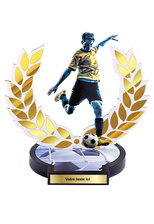 Trophée Bois Impression Couleur Football 56504