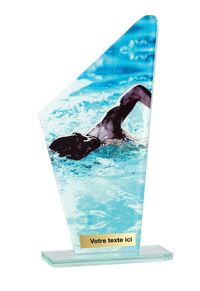 Trophée Verre Impression Couleur Natation 66115