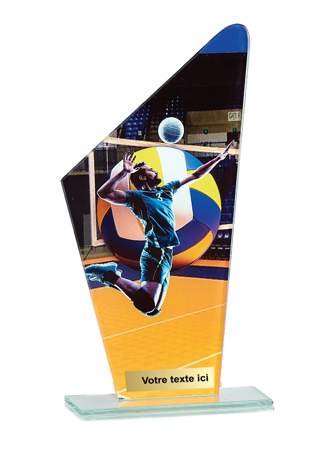 Trophée Verre Impression Couleur Volleyball 66119
