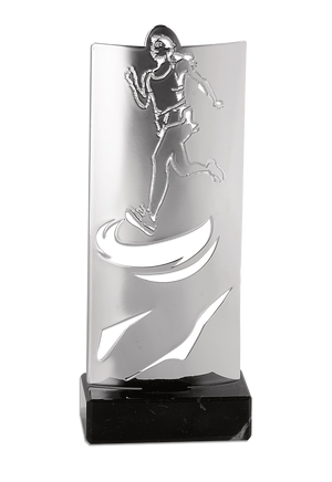 Trophée Métal Argenté Course à Pied Femme KX-04
