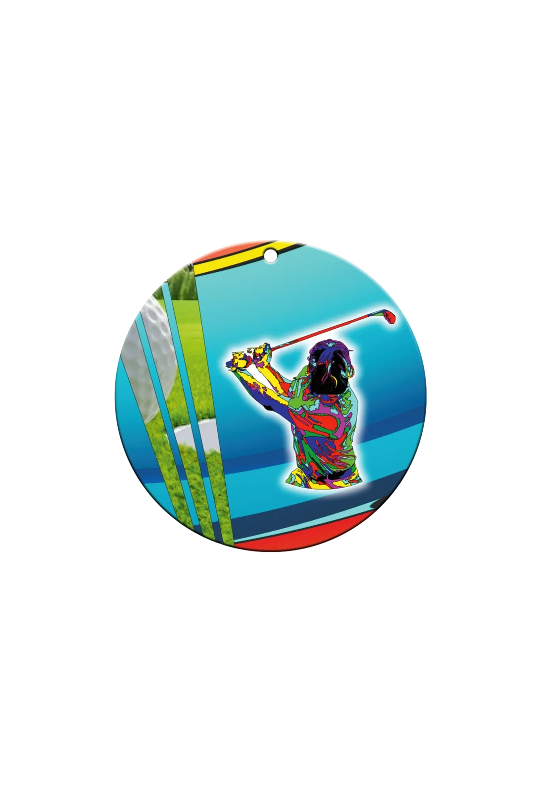 FS-NB13-L25 - Médaille Céramique Couleur Golf Diamètre 70 mm